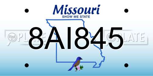 8AI845 Missouri License Plate