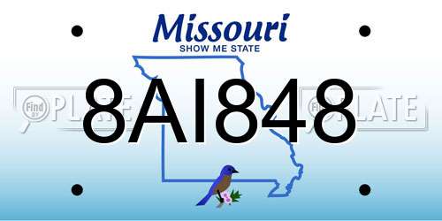 8AI848 Missouri License Plate