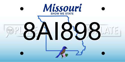 8AI898 Missouri License Plate