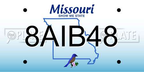 8AIB48 Missouri License Plate