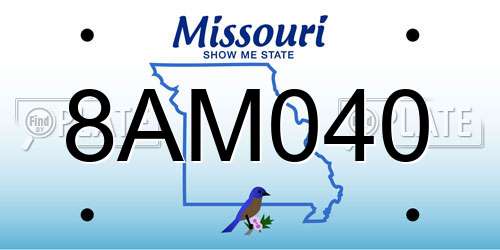 8AM040 Missouri License Plate