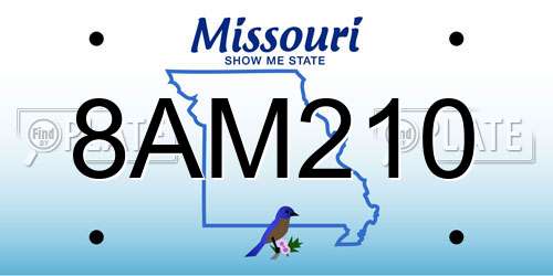 8AM210 Missouri License Plate