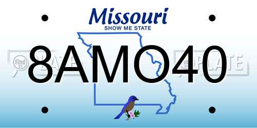 8AMO40 Missouri License Plate