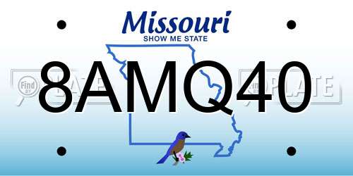 8AMQ40 Missouri License Plate
