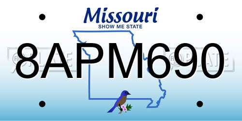 8APM690 Missouri License Plate
