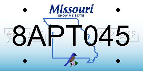 8APT045 Missouri License Plate