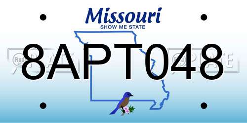 8APT048 Missouri License Plate