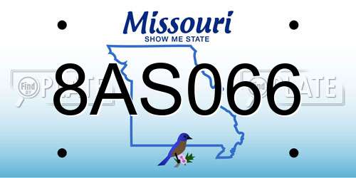 8AS066 Missouri License Plate