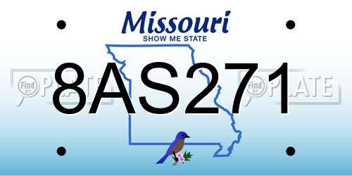 8AS271 Missouri License Plate