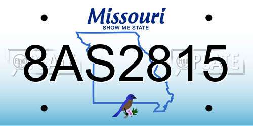 8AS2815 Missouri License Plate