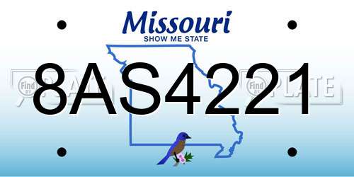8AS4221 Missouri License Plate