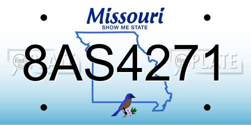 8AS4271 Missouri License Plate