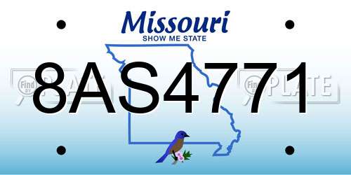 8AS4771 Missouri License Plate