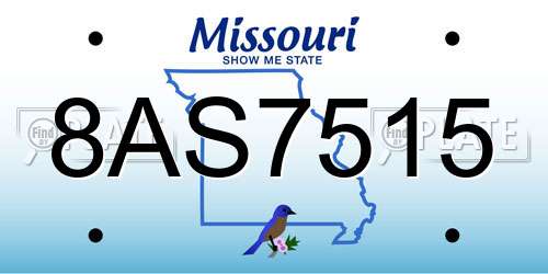 8AS7515 Missouri License Plate