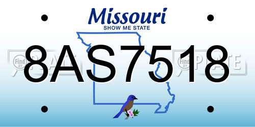 8AS7518 Missouri License Plate