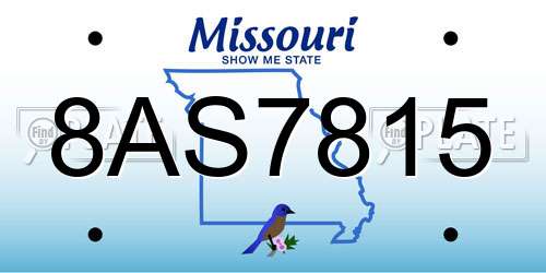 8AS7815 Missouri License Plate