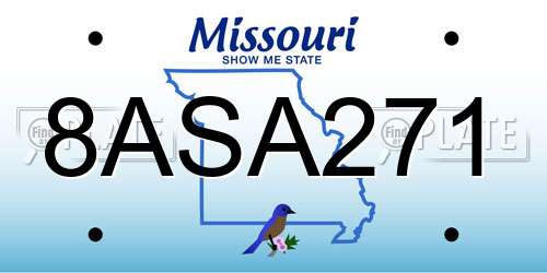 8ASA271 Missouri License Plate