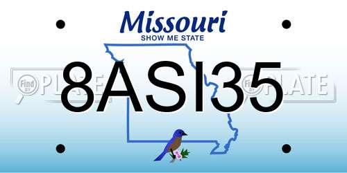 8ASI35 Missouri License Plate