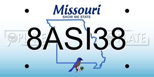 8ASI38 Missouri License Plate