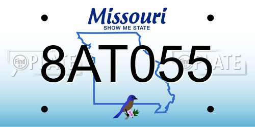 8AT055 Missouri License Plate