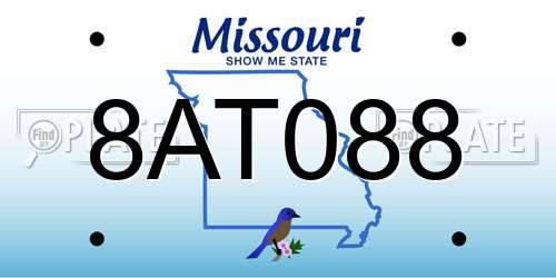 8AT088 Missouri License Plate