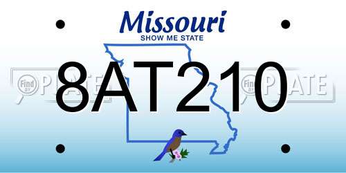 8AT210 Missouri License Plate