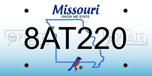 8AT220 Missouri License Plate