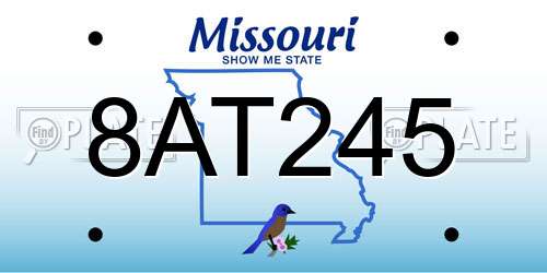 8AT245 Missouri License Plate