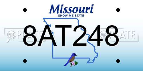 8AT248 Missouri License Plate