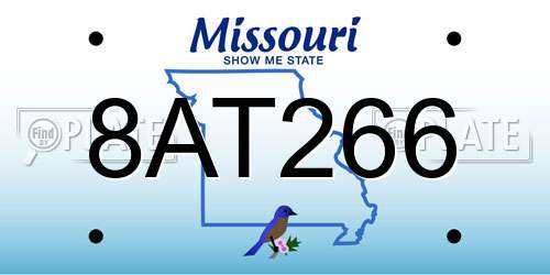 8AT266 Missouri License Plate
