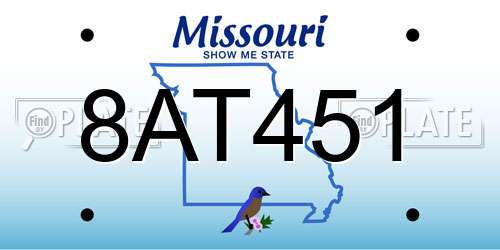 8AT451 Missouri License Plate