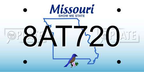8AT720 Missouri License Plate