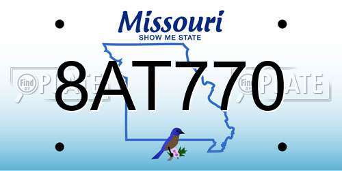 8AT770 Missouri License Plate