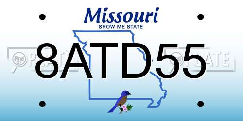 8ATD55 Missouri License Plate