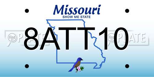 8ATT10 Missouri License Plate