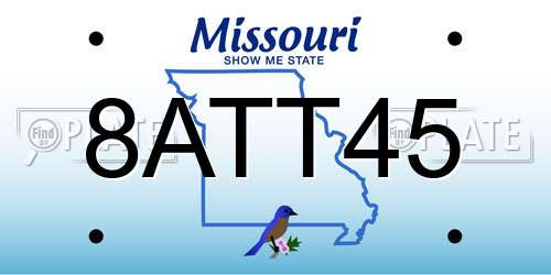 8ATT45 Missouri License Plate