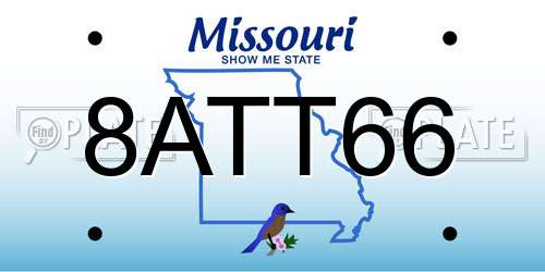 8ATT66 Missouri License Plate