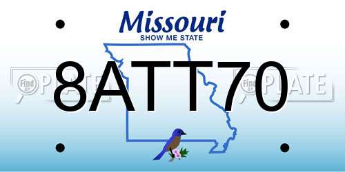 8ATT70 Missouri License Plate