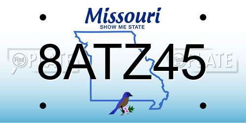 8ATZ45 Missouri License Plate