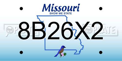 8B26X2 Missouri License Plate