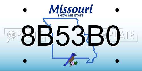8B53B0 Missouri License Plate