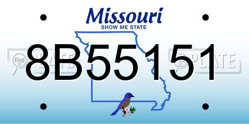 8B55151 Missouri License Plate