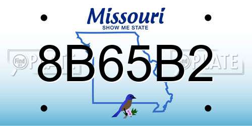 8B65B2 Missouri License Plate