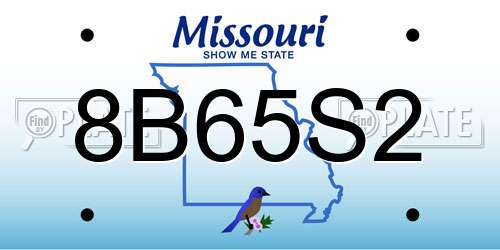 8B65S2 Missouri License Plate