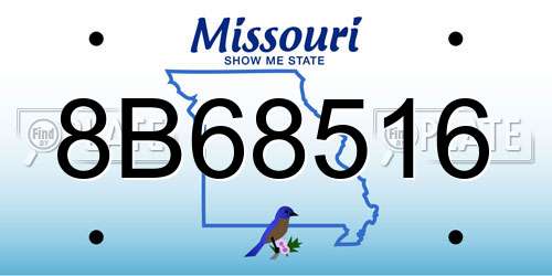 8B68516 Missouri License Plate