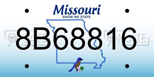 8B68816 Missouri License Plate