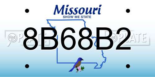 8B68B2 Missouri License Plate