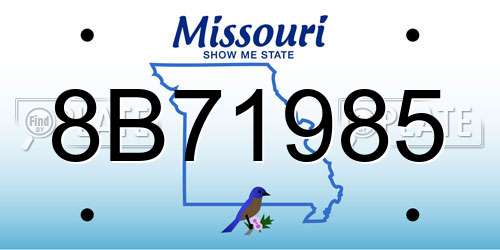 8B71985 Missouri License Plate