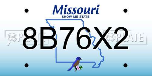 8B76X2 Missouri License Plate