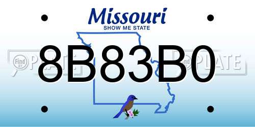 8B83B0 Missouri License Plate
